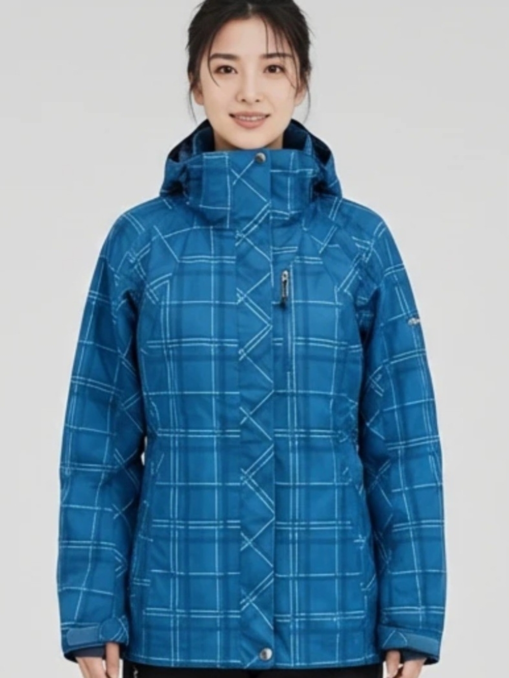 Columbia Whirlibird Omni-Tech Womens Size Medium Blue Plaid Ski Jacket
